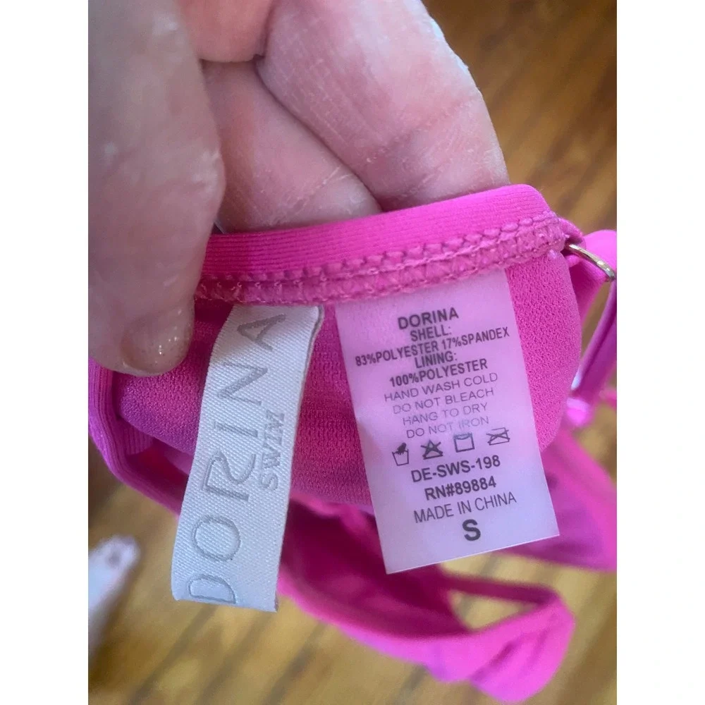 NWT Dorian Swim Womens Hot Pink Twist‎ Front Tankini Top Small
